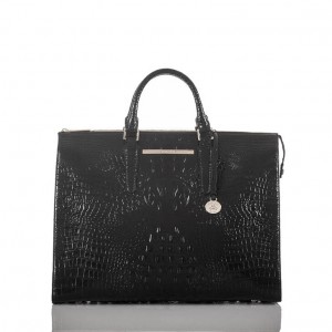 Black Women's Brahmin Business Tote Tote Bags | 2984UMAJS