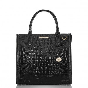 Black Women's Brahmin Caroline Satchel Bags | 6341HXPDY