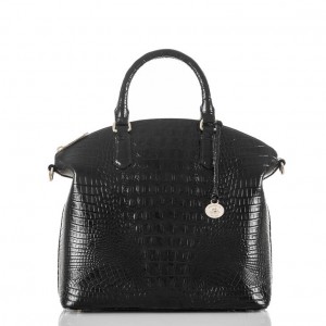 Black Women's Brahmin Large Duxbury Satchel Bags | 7521HNFUM