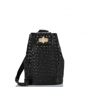 Black Women's Brahmin Maddie Bucket Bags | 0296YNTLV