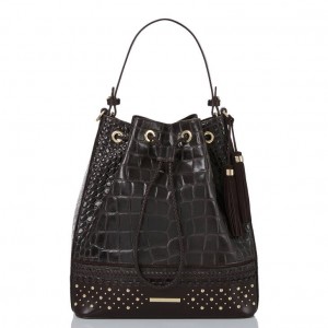 Black Women's Brahmin Marlowe Bucket Bags | 4523FBSWC