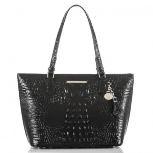 Black Women's Brahmin Medium Asher Tote Bags | 1640MWVUS