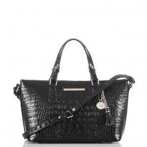 Black Women's Brahmin Mini Asher Satchel Bags | 1942ALEBR