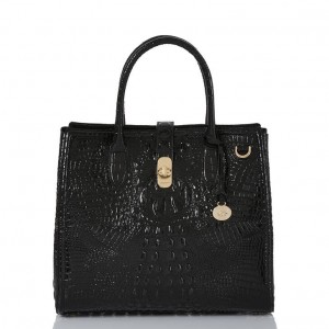 Black Women's Brahmin Nakita Satchel Bags | 5031GXDAB