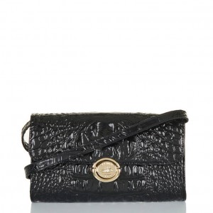 Black Women's Brahmin Polly Crossbody Bags | 1640LPXSH