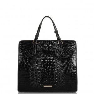 Black Women's Brahmin Tia Tote Bags | 4618GUTOJ