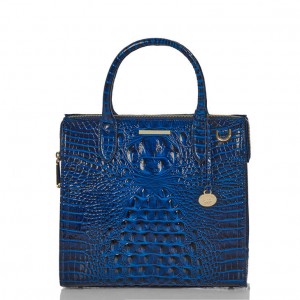 Blue Women's Brahmin Caroline Satchel Bags | 0836ARHYN