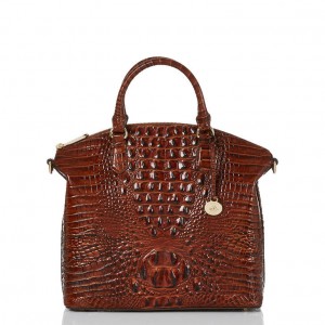 Brown Women's Brahmin Large Duxbury Satchel Bags | 3194EGLJV