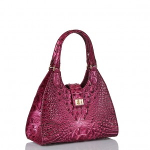 Burgundy Women's Brahmin Adrian Satchel Bags | 8403WVJYO