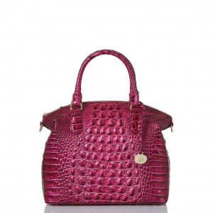 Burgundy Women's Brahmin Duxbury Satchel Bags | 8146AVOQD