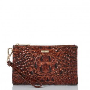 Chocolate Women's Brahmin Daisy Clutch Bags | 0378CSUTA