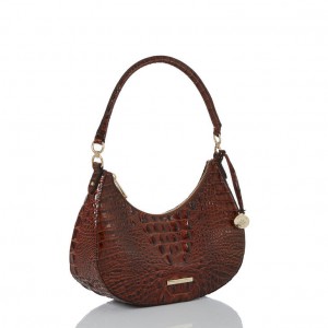 Chocolate Women's Brahmin Small Bekka Shoulder Bags | 5970HMKVF