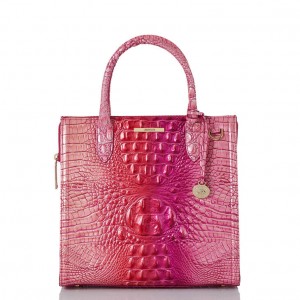 Fuchsia Women's Brahmin Caroline Satchel Bags | 5298TUJRL