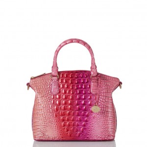 Fuchsia Women's Brahmin Duxbury Satchel Bags | 5082UEHMW