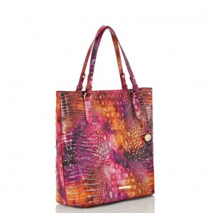 Fuchsia Women's Brahmin Ezra Tote Bags | 2759TFQOJ