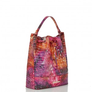 Fuchsia Women's Brahmin Marlowe Bucket Bags | 6410OSCPF