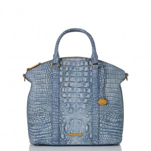 Light Blue Women's Brahmin Large Duxbury Satchel Bags | 6782BHVON