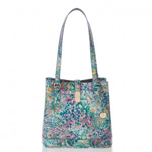 Multicolor Women's Brahmin Fiora Bucket Bags | 9315TRPAH