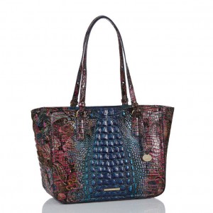 Navy Women's Brahmin Ashlee Tote Bags | 7429WTSXE