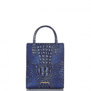 Navy Women's Brahmin Moira Tote Bags | 4210QCBSR