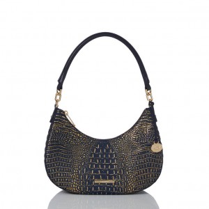 Navy Women's Brahmin Small Bekka Shoulder Bags | 0853EHMZJ