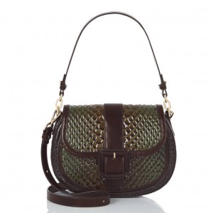 Olive Women's Brahmin Cynthia Shoulder Bags | 4976DWYME