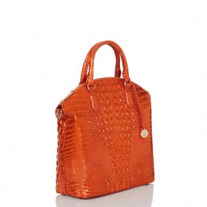 Orange Women's Brahmin Large Duxbury Satchel Bags | 3716QPWDO