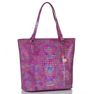 Pink Women's Brahmin Abigail Tote Bags | 7890WATNO