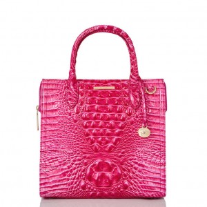 Pink Women's Brahmin Caroline Satchel Bags | 3968SUDIK