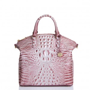 Pink Women's Brahmin Large Duxbury Satchel Bags | 2346UNZGB