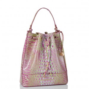 Pink Women's Brahmin Marlowe Bucket Bags | 4603NQLJT