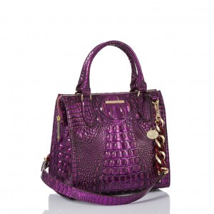 Purple Women's Brahmin Mod Small Caroline Satchel Bags | 6971NPYOM