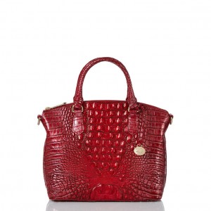 Red Women's Brahmin Duxbury Satchel Bags | 9823RVPWL