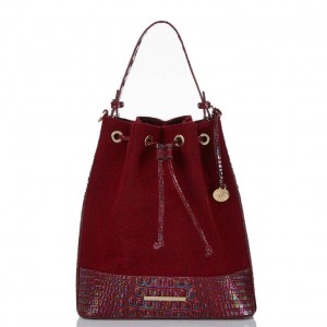 Red Women's Brahmin Marlowe Bucket Bags | 0647IQYOV