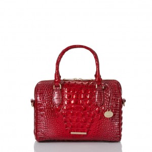 Red Women's Brahmin Stacy Satchel Bags | 0289KYECX