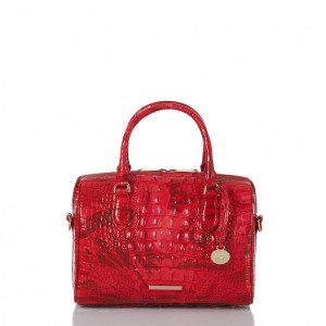 Red Women's Brahmin Stacy Satchel Bags | 2481EAIZJ