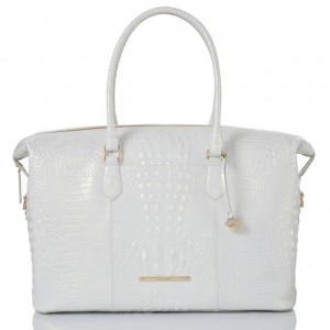 White Women's Brahmin Duxbury Weekender Travel Bags | 1042XTSNQ