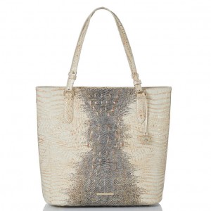 White Women's Brahmin Ezra Tote Bags | 2890JUFBT