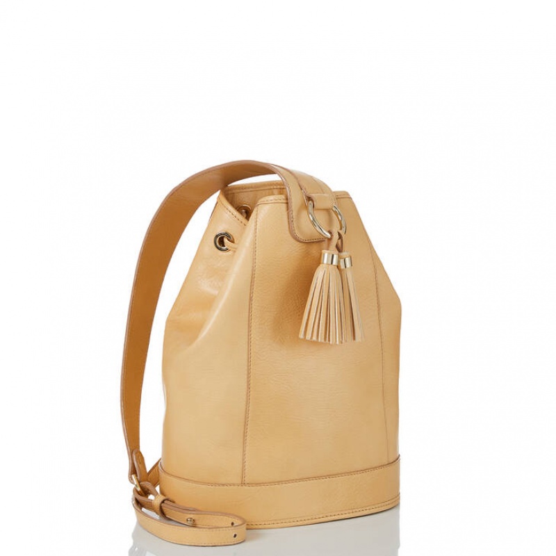 Beige Women\'s Brahmin Allie Bucket Bags | 8493HCXBL