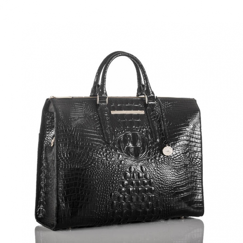 Black Women's Brahmin Business Tote Tote Bags | 2984UMAJS