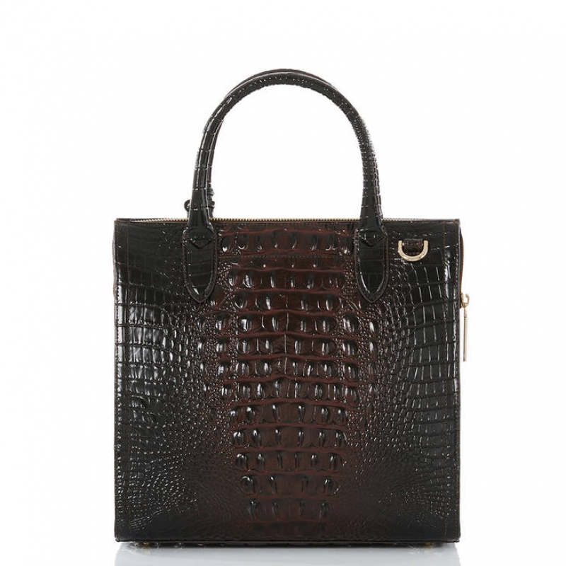 Black Women's Brahmin Caroline Satchel Bags | 6502IGUML