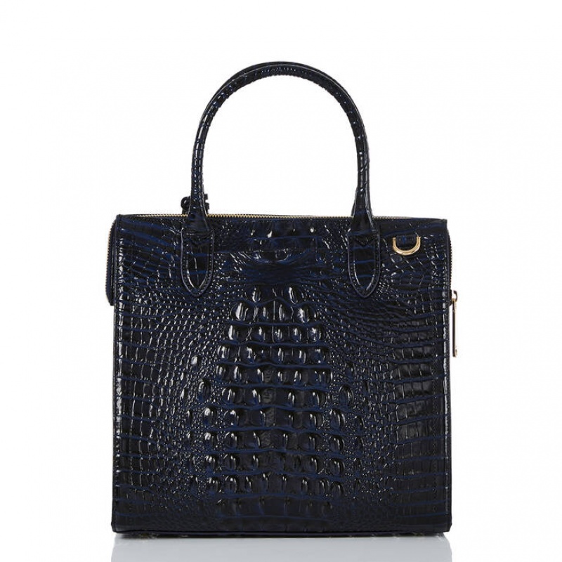 Black Women's Brahmin Caroline Satchel Bags | 7258JWXLM