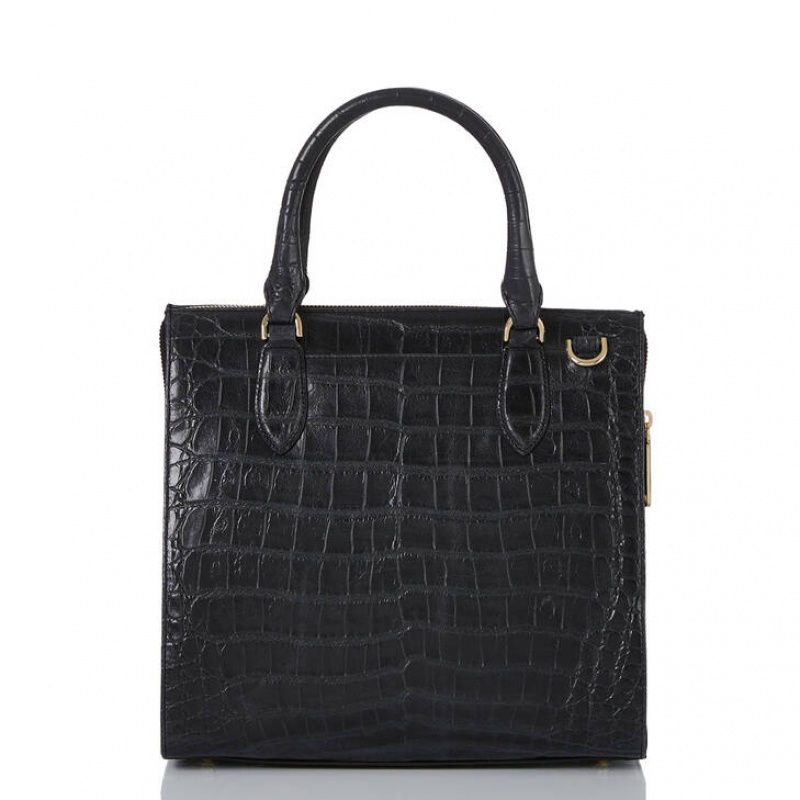 Black Women's Brahmin Caroline Satchel Bags | 0346OUTAY