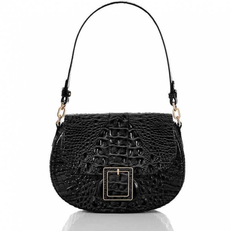 Black Women's Brahmin Cynthia Shoulder Bags | 9281XYWEM