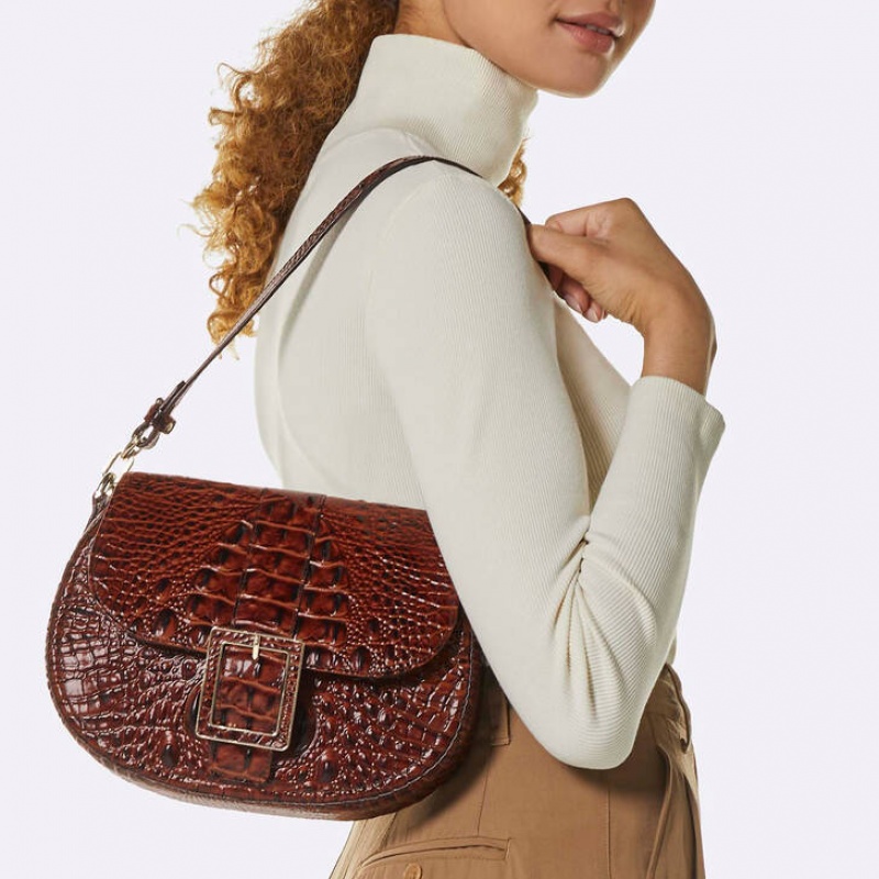 Black Women's Brahmin Cynthia Shoulder Bags | 9281XYWEM