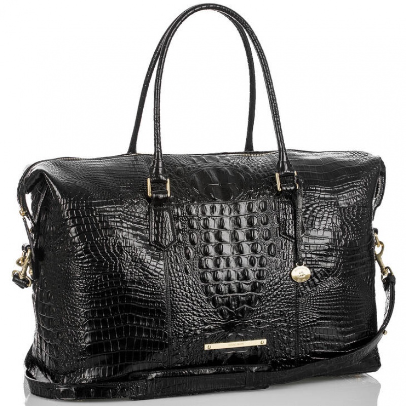 Black Women's Brahmin Duxbury Weekender Travel Bags | 5102WTBXJ