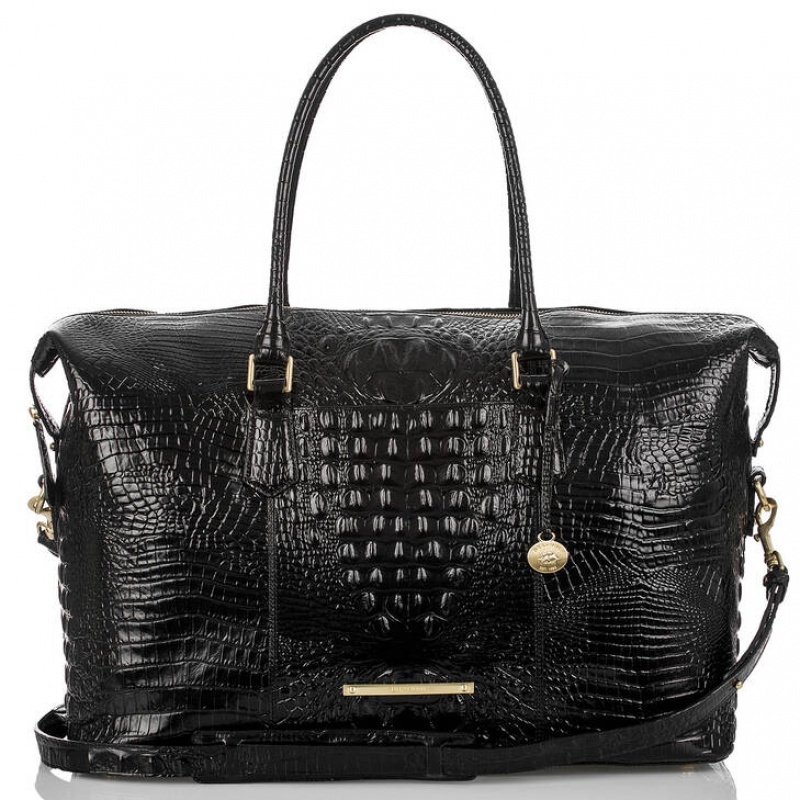 Black Women\'s Brahmin Duxbury Weekender Travel Bags | 5102WTBXJ