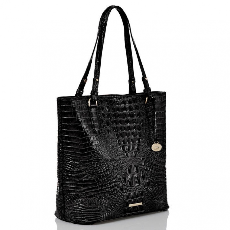 Black Women's Brahmin Ezra Tote Bags | 9853QAYIU