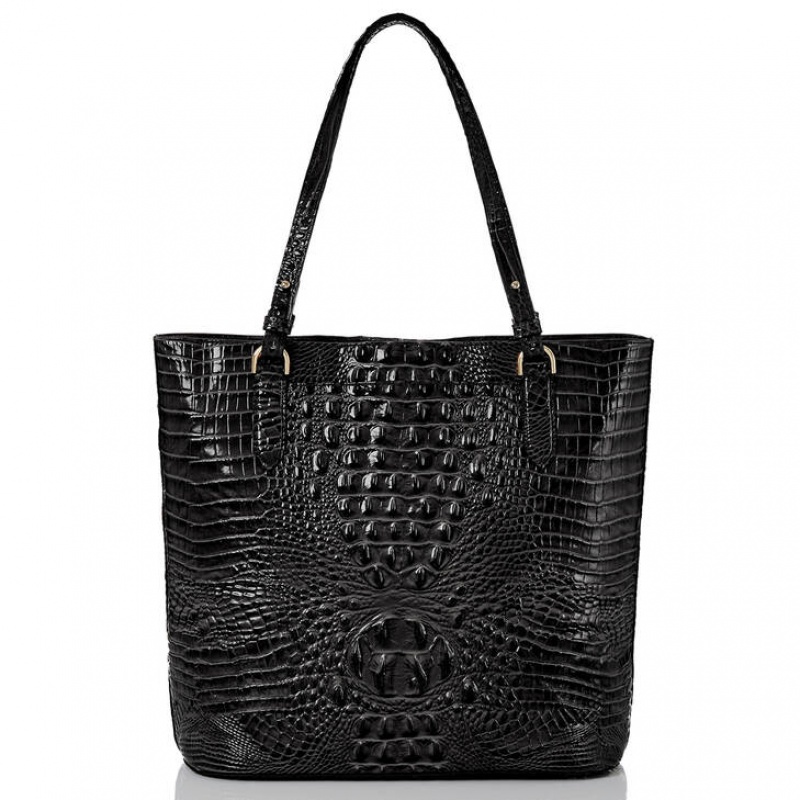 Black Women's Brahmin Ezra Tote Bags | 9853QAYIU