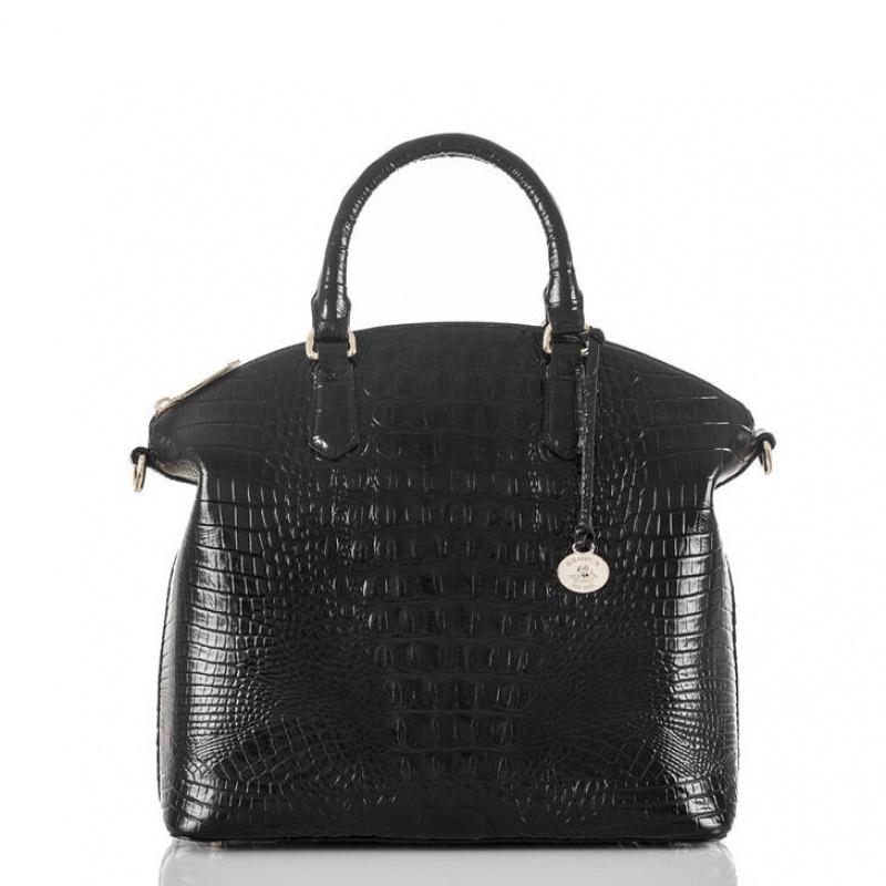 Black Women\'s Brahmin Large Duxbury Satchel Bags | 7521HNFUM